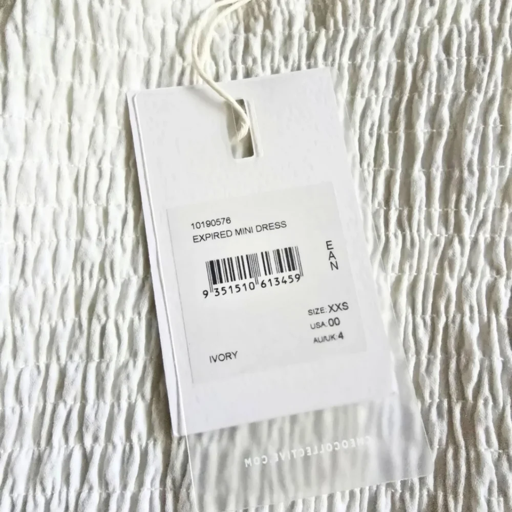 C/MEO Collective Expired Mini Dress Ivory Size XXS/00 Smocked Ruffle - Picture 9 of 9